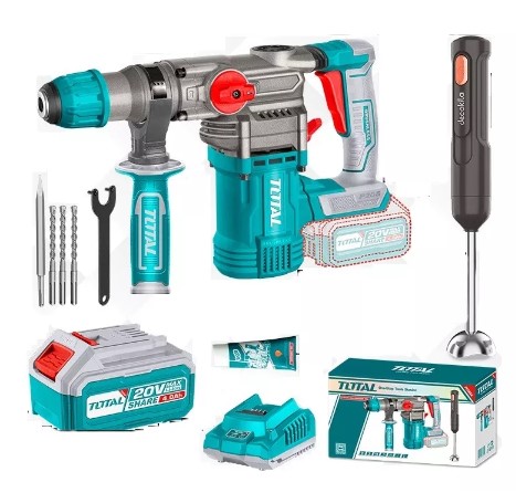 [PR/03133] ROTOMARTILLO 20V 2.0 JOULES + 2BAT 4.0Ah +CARGADOR + LICUADORA  (#TOSLI231001)- TOTAL