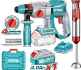 [PR/03332] ROTOMARTILLO C/MALETA + 1BATERIA 4.0Ah Y 1CARGADOR + LICUADORA D/MANO #TOSLI240208 - TOTAL