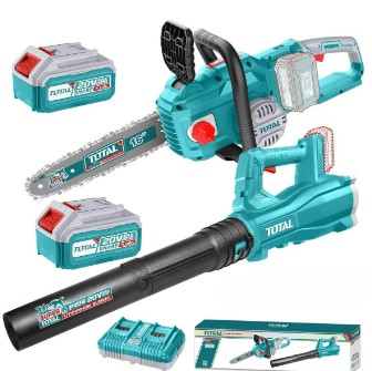 [PR/03471] MOTOSIERRA 16" + SOPLADORA 20V + 2 BATER 5.0Ah + CARGADOR (#TOSLI240463) - TOTAL