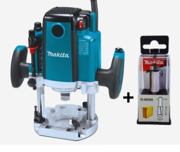 [PR/03551] RUTEADORA 1/2" 2100W (#RP2301FC02) + 2FRESAS VASTAGO/RECTO 1/2" (#D-49208) - MAKITA