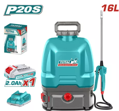[PR/03977] MOCHILA FUMIGADORA 16 LITROS 20V +BATERIA 2.0AH + CARGADOR #TSPLI20162 - TOTAL