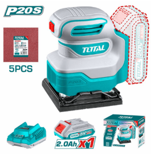 [PR/04042] LIJADORA ORBITAL CUADRADA 20V +1BATERIA 2.0AH + CARGADOR #TSHSLI20141 - TOTAL