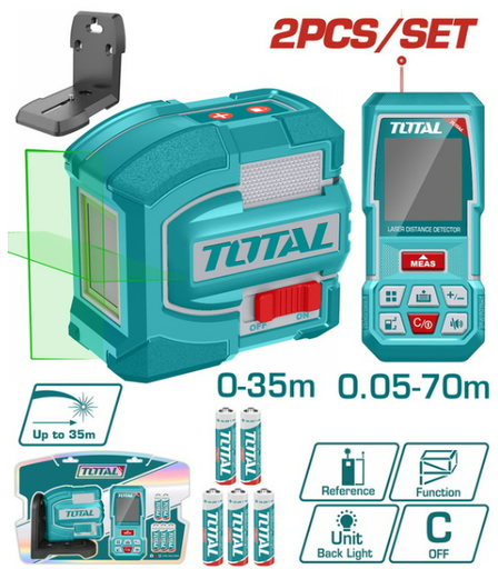 [PR/04172] COMBO NIVEL LASER 0-35M + MEDIDOR LASER 0.05-70M#TOSLL0401 - TOTAL