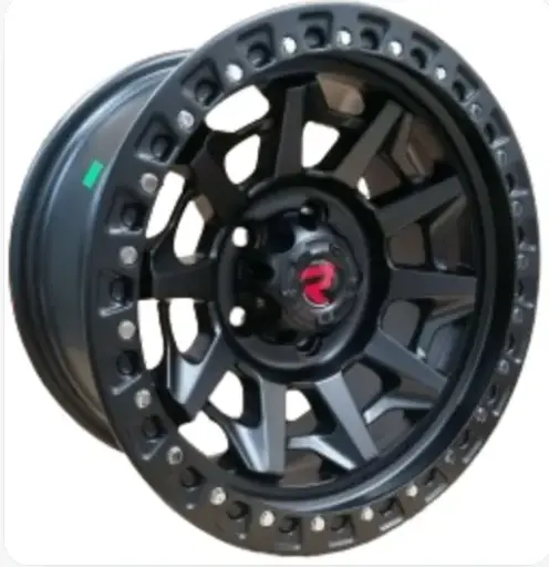 [PR/07628] JUEGO DE AROS (16"x8.0)(5x114.3) ET 0 CB 73.1 SATTIN MATTE BLACK CHROME RIVETS #QC1261 #1605 - ROMAX