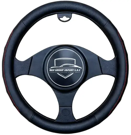 [PR/07877] FORRO DE VOLANTE DE VEHÍCULO COSTURA ROJA (38 CM) #1055003 - B&V