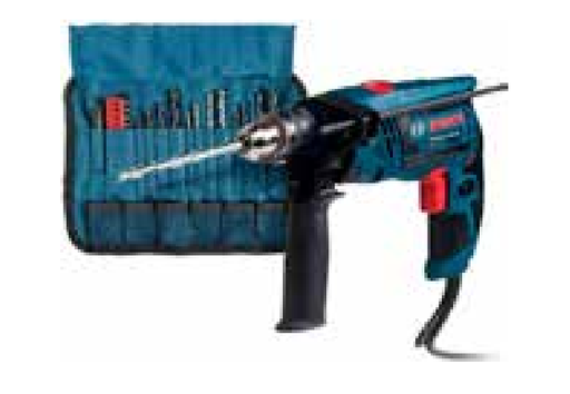 [19965] TALADRO PERCUTOR 13MM 750W C/CAJA + KIT 23 ACC. - (#GSB13 RE) BOSCH